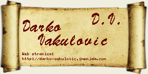 Darko Vakulović vizit kartica